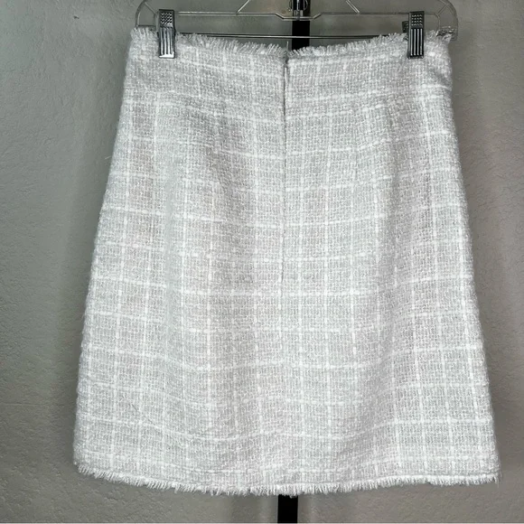 NEW NWT Ann Taylor Fringe Boucle Tweed Lined Short Mini Skirt Size 0 - Picture 6 of 15